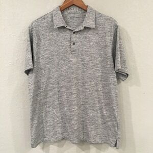 Hawker Rye Men XL SH Polo Shirt Gray 100% Cotton Knit‎ Preppy Minimalist Short